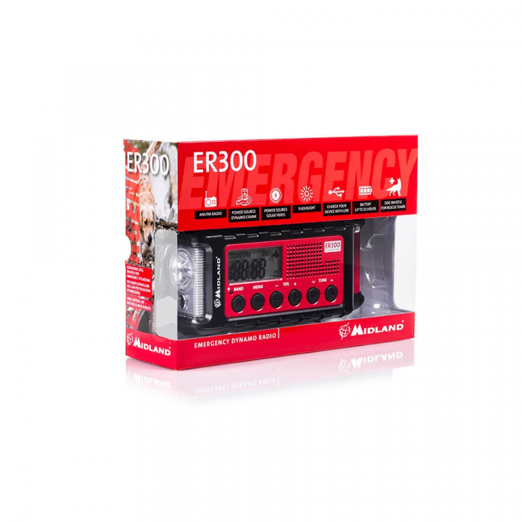 MIDLAND Emergency Radio ER300 Red Black MIDLAND Emergency Radio ER300 Red Black