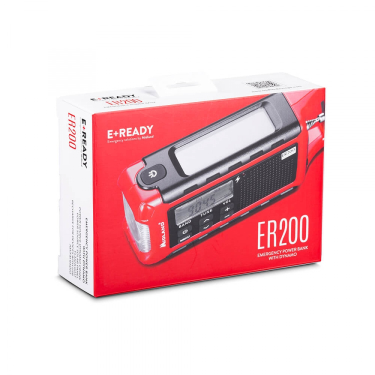 Midland Emergency Radio ER200 Red Black Midland Emergency Radio ER200 Red Black