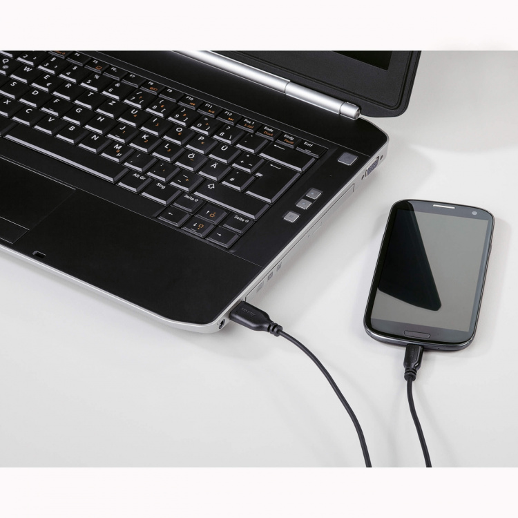HAMA Flexi-Slim Micro USB Cable black, 0.75 m