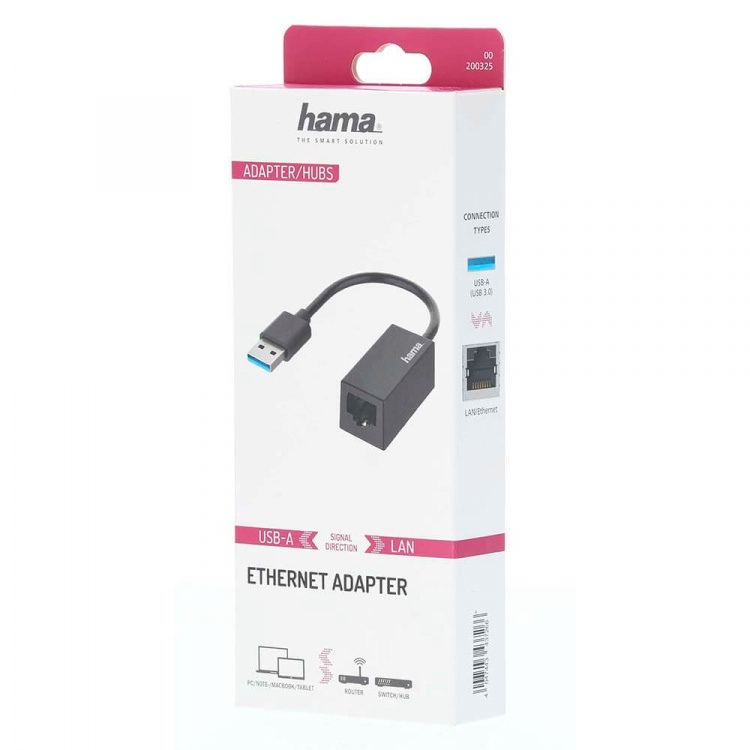 Hama Adapter Network USB 3.0 USB - LAN/Ethernet 10/100/1000 Hama Adapter Network USB 3.0 USB - LAN/Ethernet 10/100/1000