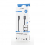 Hama Cable USB-C Thunderbolt-4 40 Gbit/s Ultra-HD 8K 0.8m Black