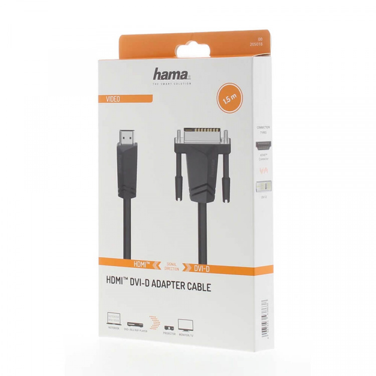 Hama Cable HDMI to DVI/D Black 1.5m