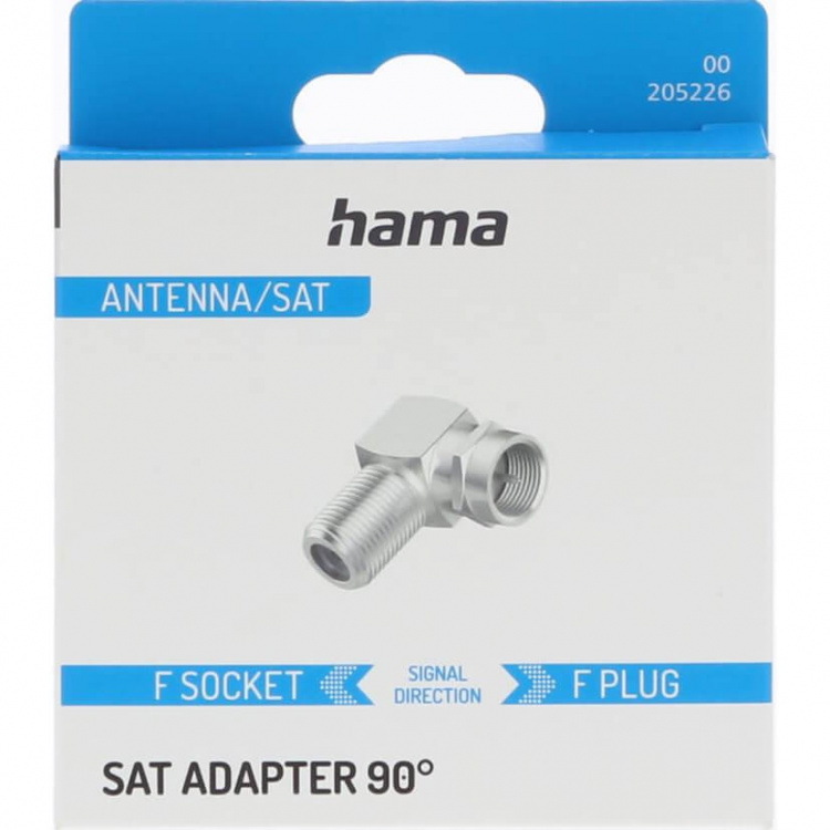 Hama Adapter Satellite Receiver F-Plug to F-Socket 90 Degrees