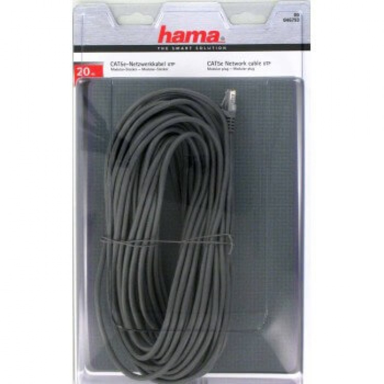 Hama CAT 5e Network Cable UTP, gre y, 20.00 m Hama CAT 5e Network Cable UTP, gre y, 20.00 m