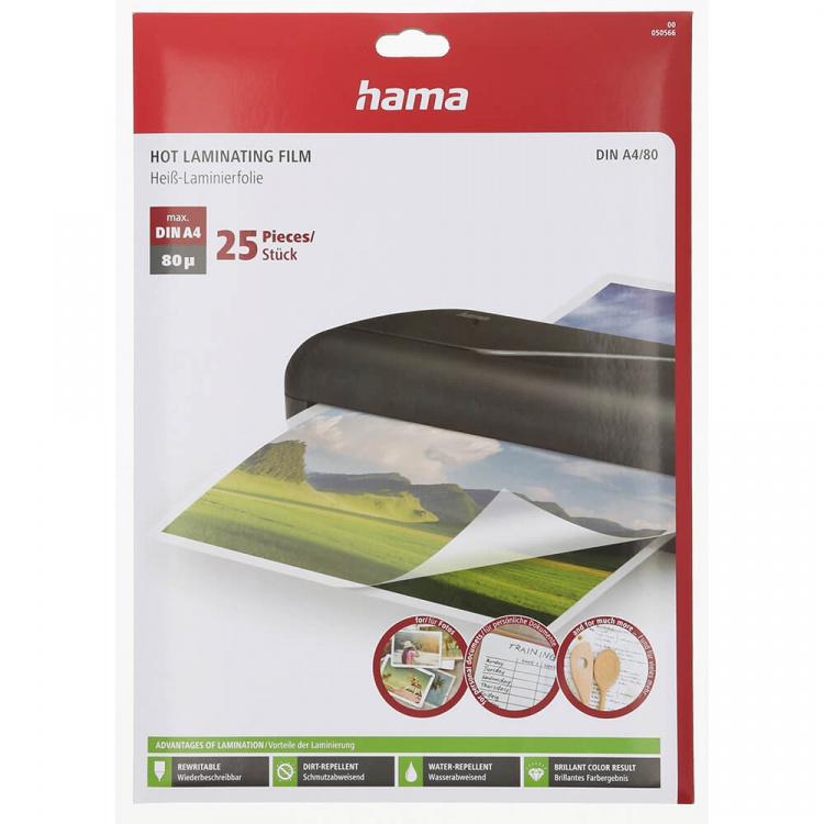 Hama Hot Laminating Film DIN A4 80µ 25-pack Hama Hot Laminating Film DIN A4 80µ 25-pack