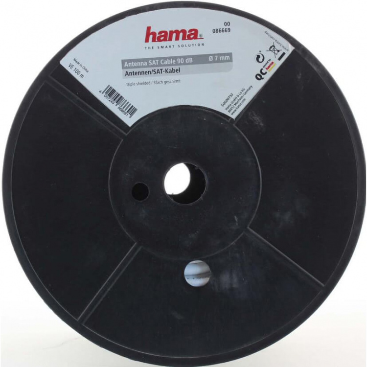 Hama Coaxial Cable 90dB 1.0mm White 100m Hama Coaxial Cable 90dB 1.0mm White 100m