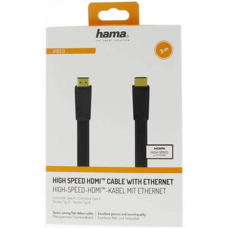 Hama HDI Cable Ethernet Flat Black 3m Hama HDI Cable Ethernet Flat Black 3m