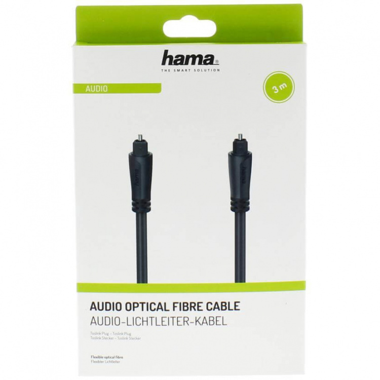 Hama Audio Optical Fibre Cable, ODT T plug (Toslink), 3m