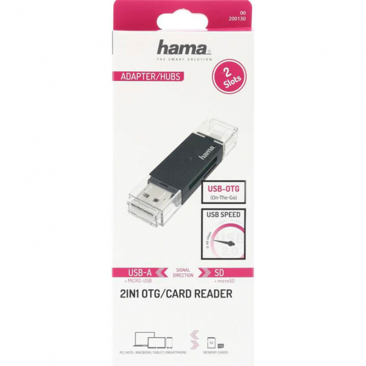 Hama Card Reader USB-A Micro-USB SD/microSD Hama Card Reader USB-A Micro-USB SD/microSD