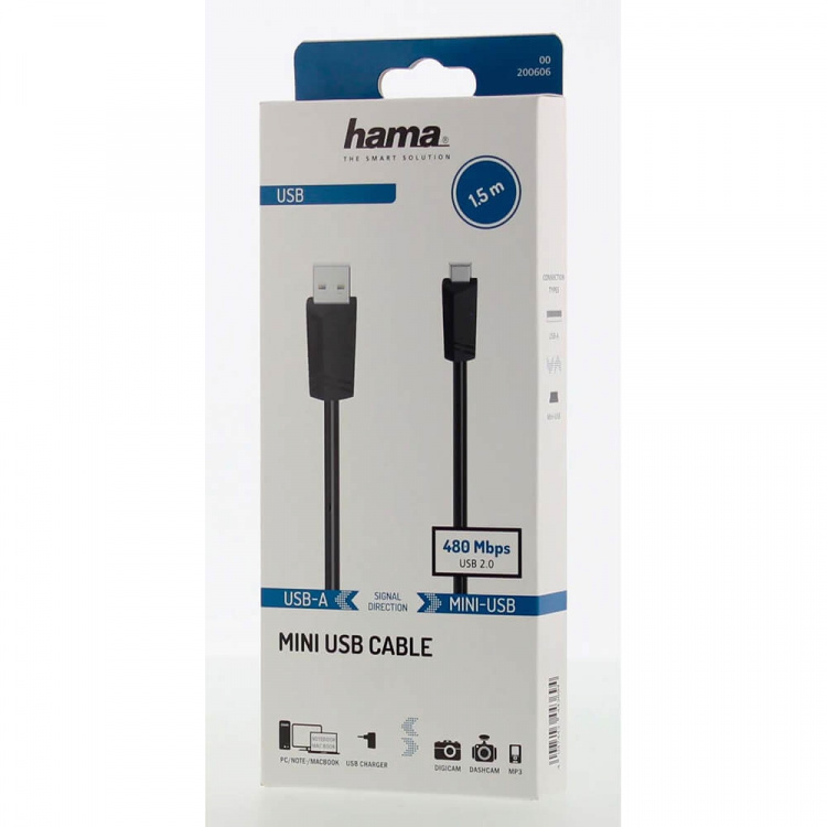 Hama Cable USB-Mini-B to USB-A USB 2.0 1.5m Hama Cable USB-Mini-B to USB-A USB 2.0 1.5m