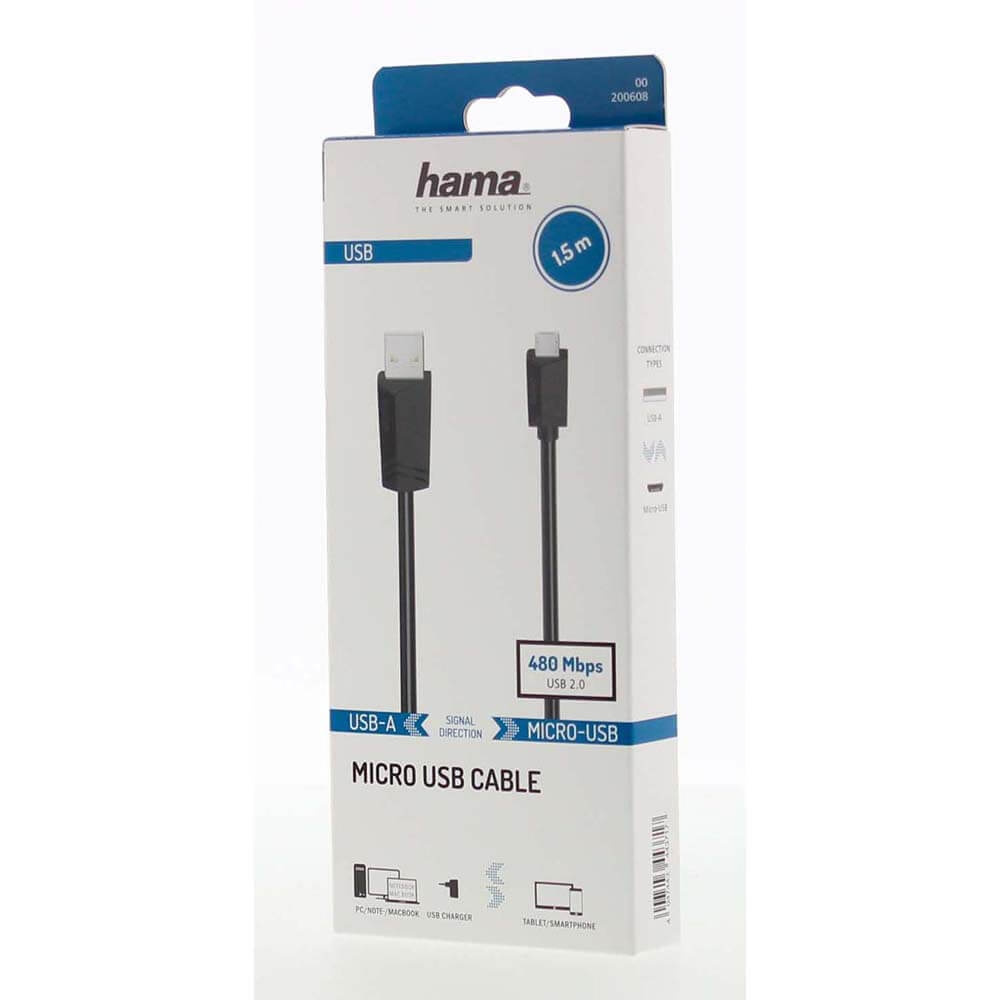 HAMA 4-in-1 Adapter Cable Micro-USB / USB-A – 1.5m 