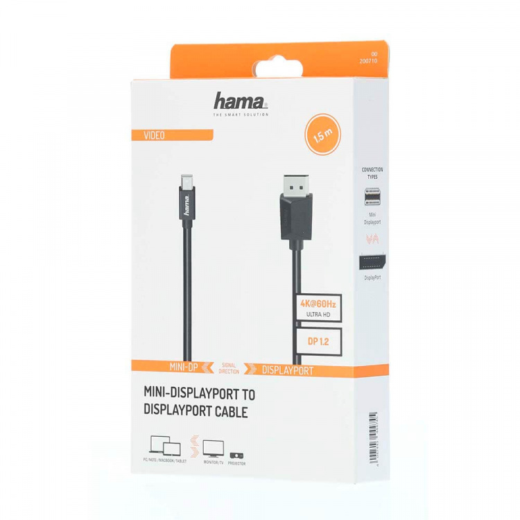 Hama Video Mini-DP - DP Ultra-HD 4K 1.5m Cable