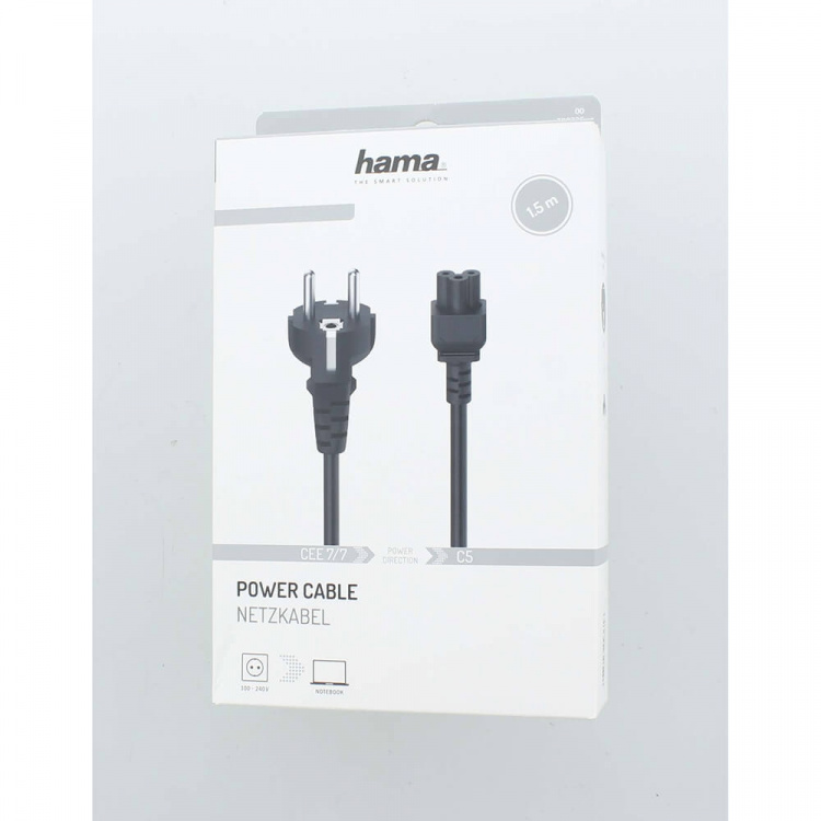Hama Mains Cable 3-Pin Black 1.5m