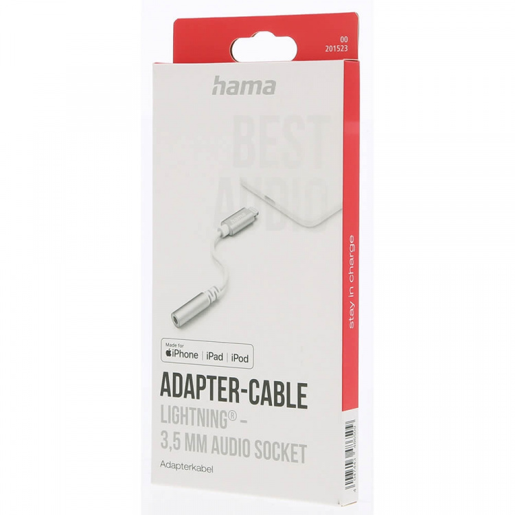 Hama Audio Adapter Lightning to 3.5mm White Hama Audio Adapter Lightning to 3.5mm White