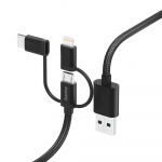Hama Multi Charging Cable 3-in-1 Black 1.5m