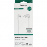 Hama Power Cable Angled Euro Plug White 1.5m Hama Power Cable Angled Euro Plug White 1.5m