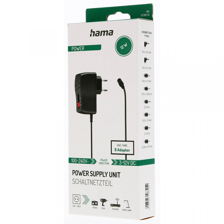 Hama Universal Switchable Power Supply 1000mA 8 Adapters Hama Universal Switchable Power Supply 1000mA 8 Adapters