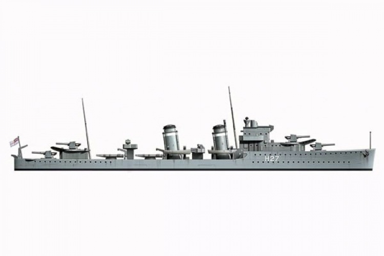 TAMIYA 1/700 British Battle Cruiser Hood & E Class Destro