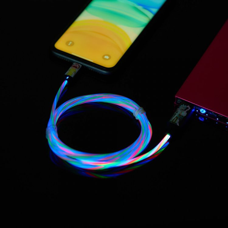 RICK&MORTY USB A to Lightning Light-Up 1,2m MFI Shock RICK&MORTY USB A to Lightning Light-Up 1,2m MFI Shock