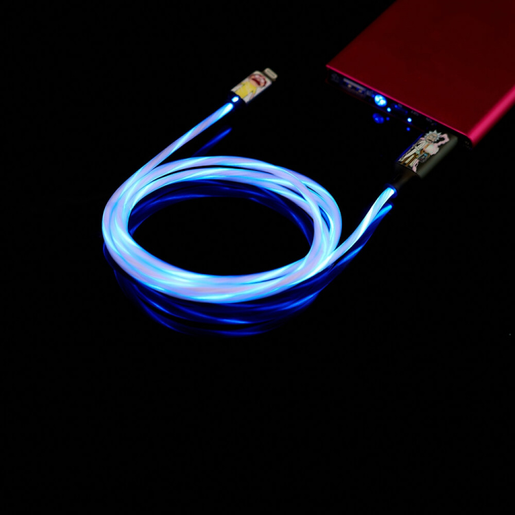 RICK&MORTY USB A to Lightning Light-Up 1,2m MFI Shock RICK&MORTY USB A to Lightning Light-Up 1,2m MFI Shock