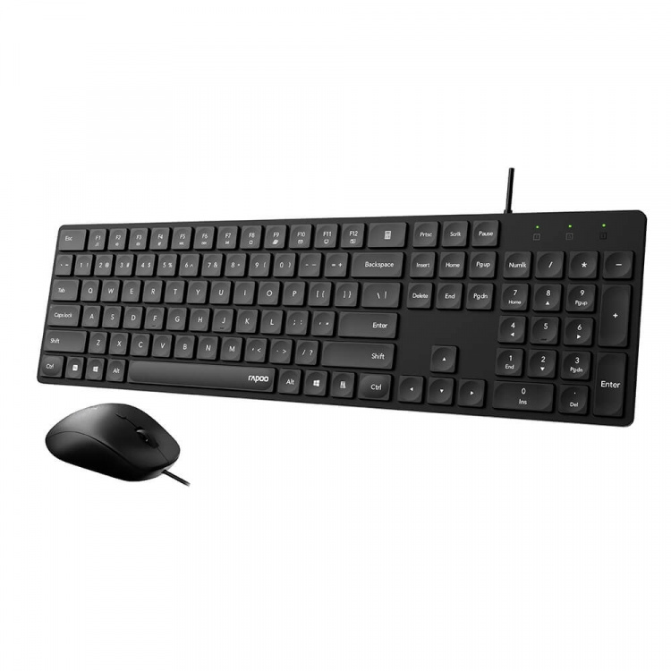 Rapoo Keyboard/Mouse Set NX8020 Wired Black Rapoo Keyboard/Mouse Set NX8020 Wired Black