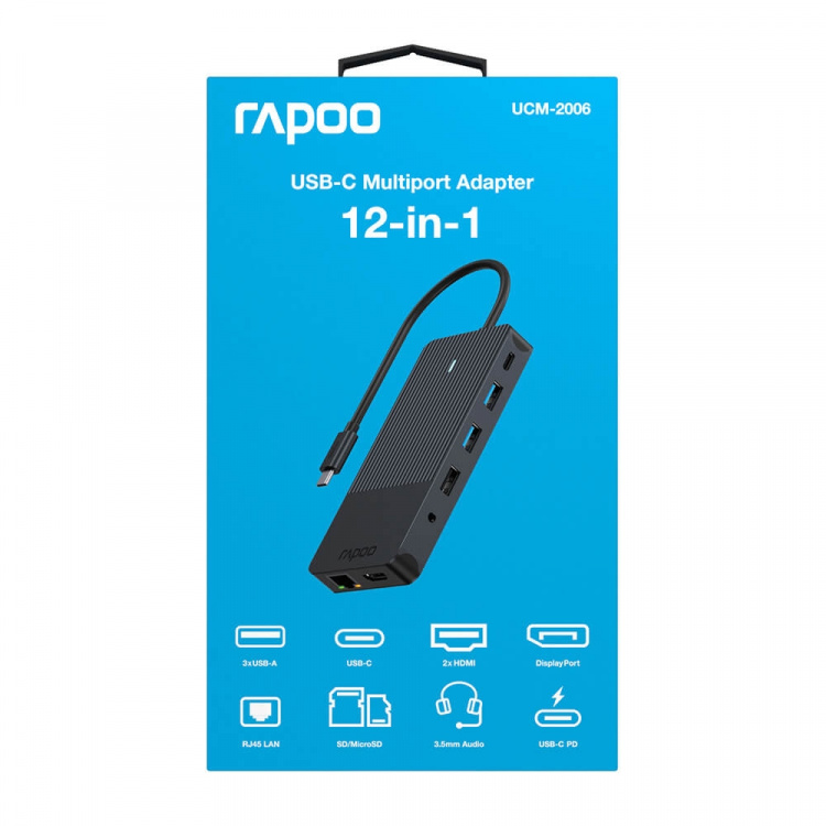 Rapoo Multiport USB-C UCM-2006 12-i-1 USB-C-Adapter Rapoo Multiport USB-C UCM-2006 12-i-1 USB-C-Adapter