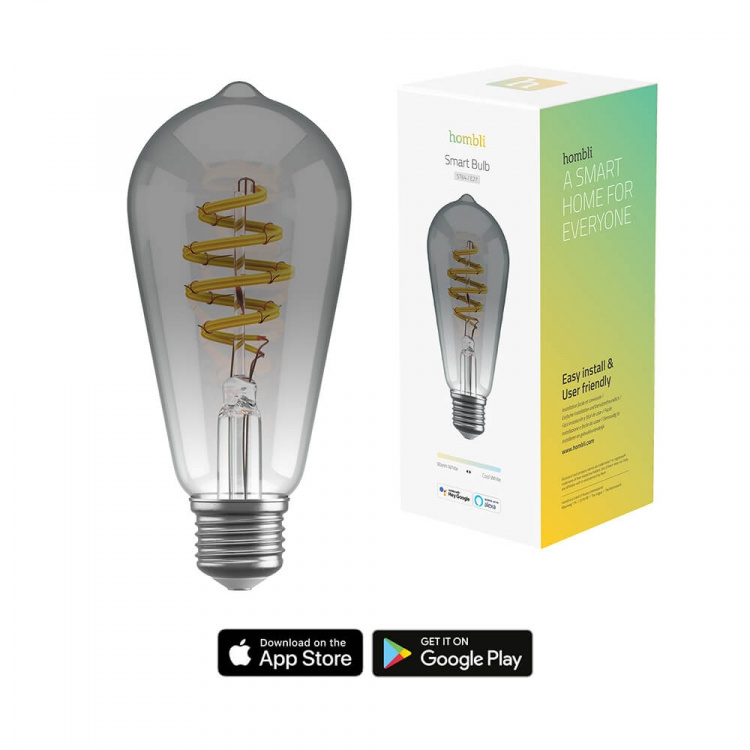 Hombli Smart Bulb Filament E27 ST64-Smokey CCT