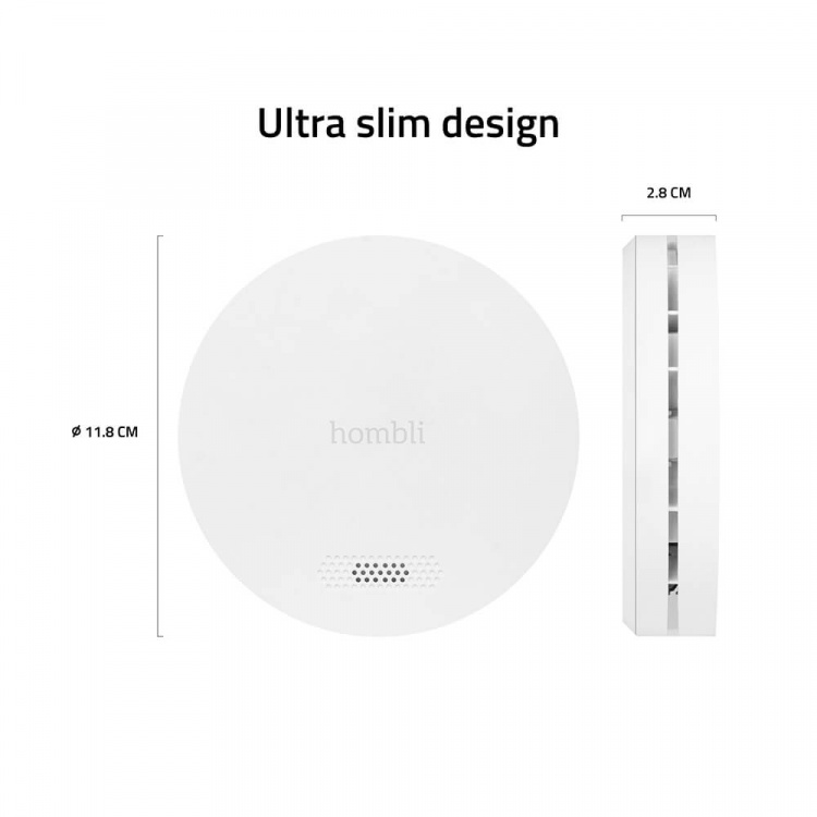 Hombli Smart Smoke Detector White Hombli Smart Smoke Detector White