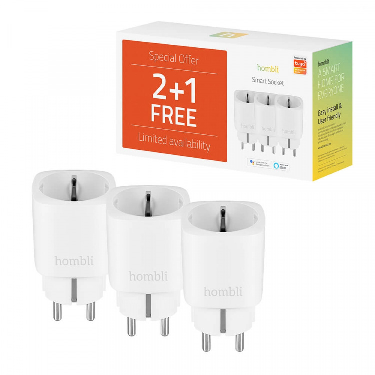 Hombli EU Smart Plug Promo Pack 2+1 White