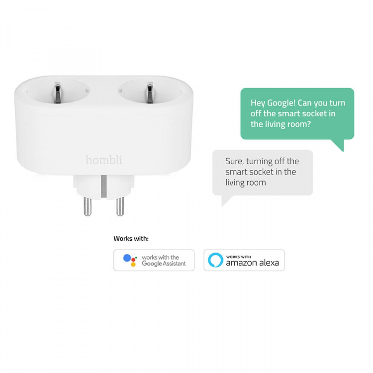 Hombli EU Smart Plug Duo White