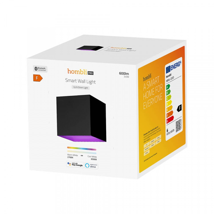 Hombli Indoor and Outdoor Smart Wall Light RGB CCT Black