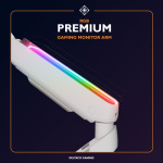 deltaco_gaming WA96 Premium Gaming Dual monitor arm RGB light white
