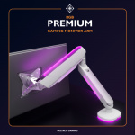deltaco_gaming WA96 Premium Gaming Dual monitor arm RGB light white