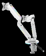 deltaco_gaming WA96 Premium Gaming Dual monitor arm RGB light white