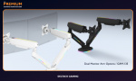 deltaco_gaming WA96 Premium Gaming Dual monitor arm RGB light white