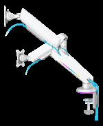 deltaco_gaming WA96 Premium Gaming Dual monitor arm RGB light white