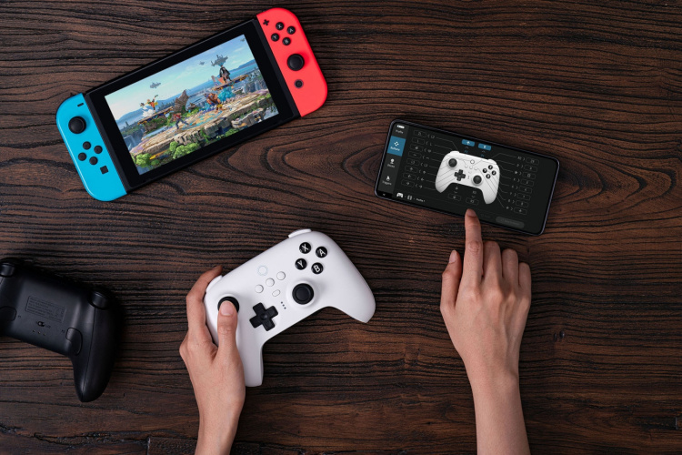 8BitDo Ultimate Bluetooth Controller, White, Switch / PC