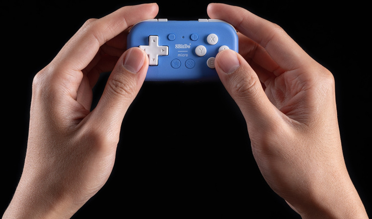 8BitDo Micro Bluetooth Gamepad, Blue, Switch / Android / Raspberry Pi