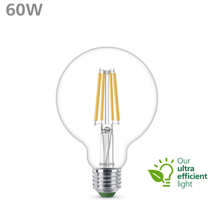 Philips LED E27 G95 Glob 4W (60W) Klar 840lm 2700K Energiklass A Philips LED E27 G95 Glob 4W (60W) Klar 840lm 2700K Energiklass A