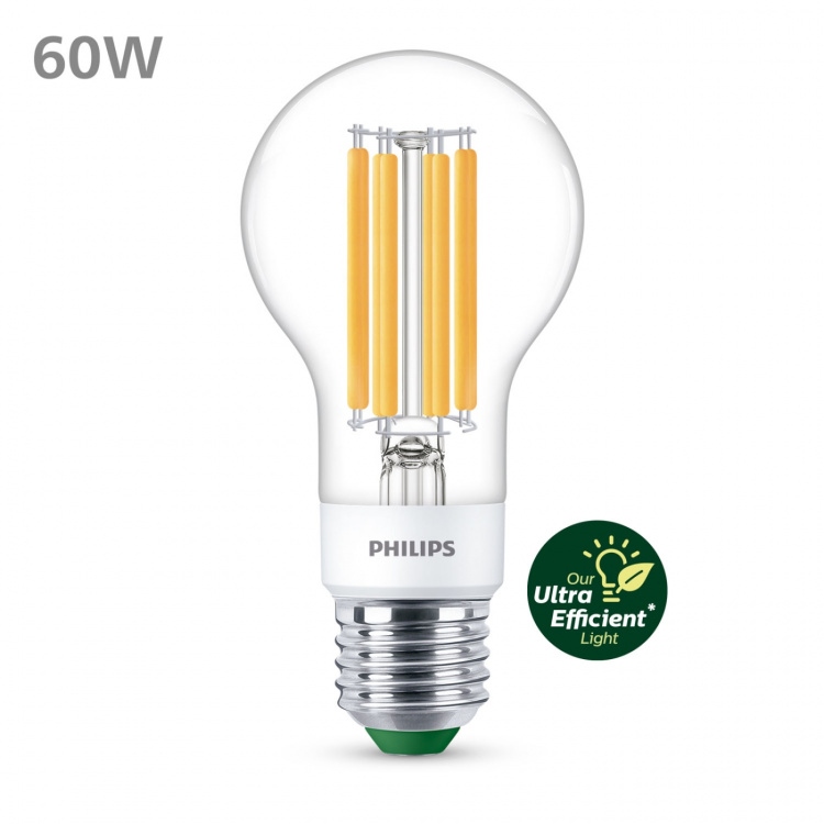 Philips LED E27 Normal 4W (60W) Klar Dimbar 840lm 2700K Energiklass A Philips LED E27 Normal 4W (60W) Klar Dimbar 840lm 2700K Energiklass A