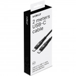 Celly USB-C - USB-C-kabel PD 100W 2 m Celly USB-C - USB-C-kabel PD 100W 2 m