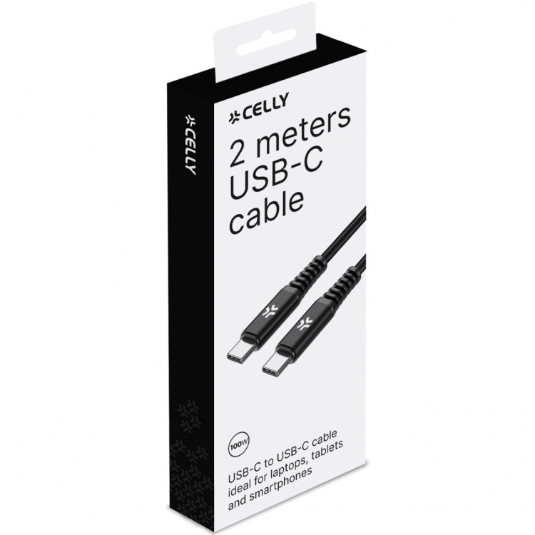 Celly USB-C - USB-C-kabel PD 100W 2 m Celly USB-C - USB-C-kabel PD 100W 2 m