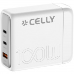 Celly Power Station 1 x USB-A + 2 x USB-C PD 100W GaN Vit Celly Power Station 1 x USB-A + 2 x USB-C PD 100W GaN Vit