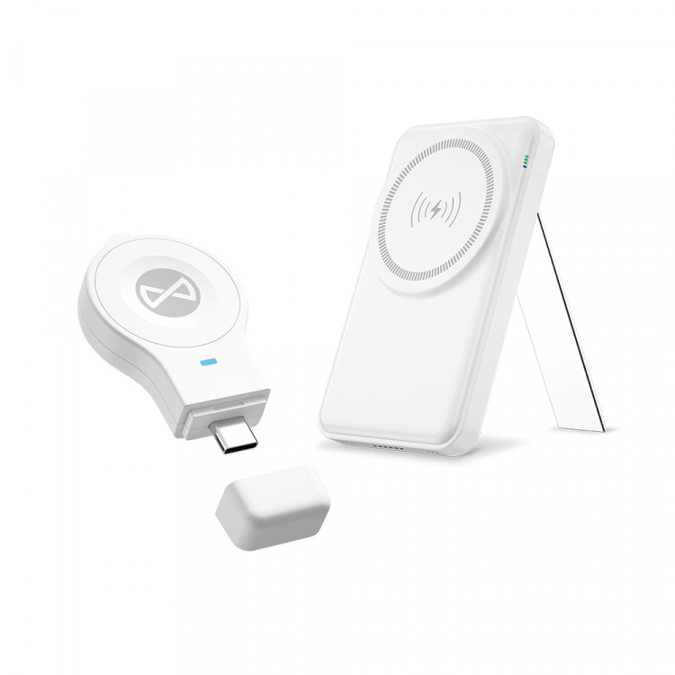 Forever MACS-100 - 5in1 Wireless Charging Station with Portable Qi Powerbank 5000mAh, White Forever MACS-100 - 5in1 Wireless Charging Station with Portable Qi Powerbank 5000mAh, White