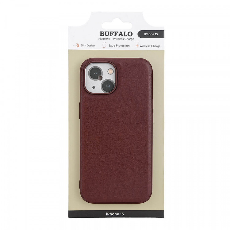 Buffalo Phone Case PU MagSeries Brown - iPhone 15 Buffalo Phone Case PU MagSeries Brown - iPhone 15