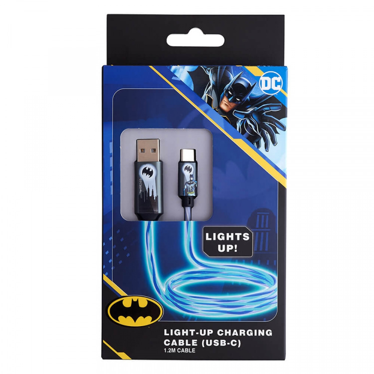 BATMAN USB A to C Light-Up 1,2m Bat Logo BATMAN USB A to C Light-Up 1,2m Bat Logo