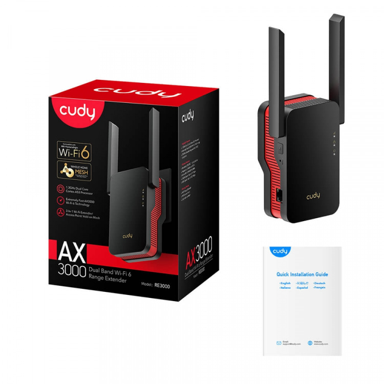 CUDY Wi-Fi Extender RE3000 AX3000 Mesh