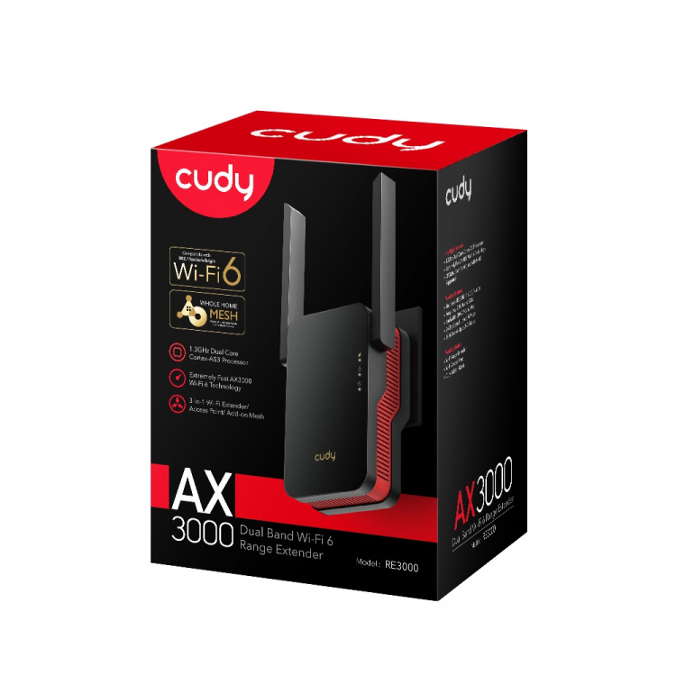 CUDY Wi-Fi Extender RE3000 AX3000 Mesh