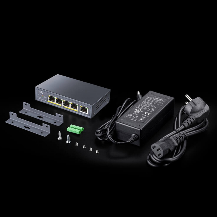 CUDY Switch GS1005P 5-port Gigabit PoE+ 60W