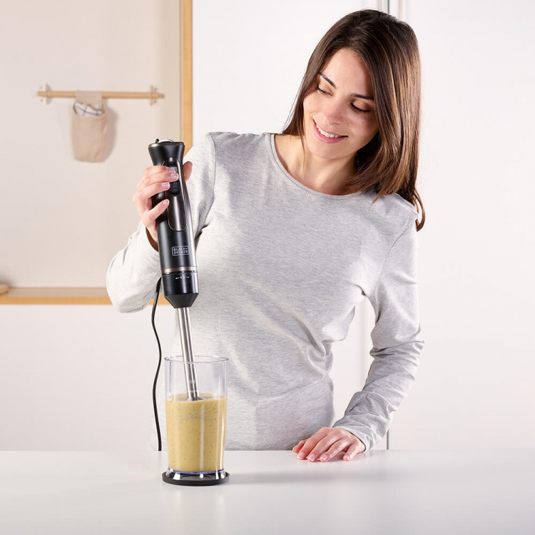 BLACK+DECKER Hand Blender 800W Black Accessories
